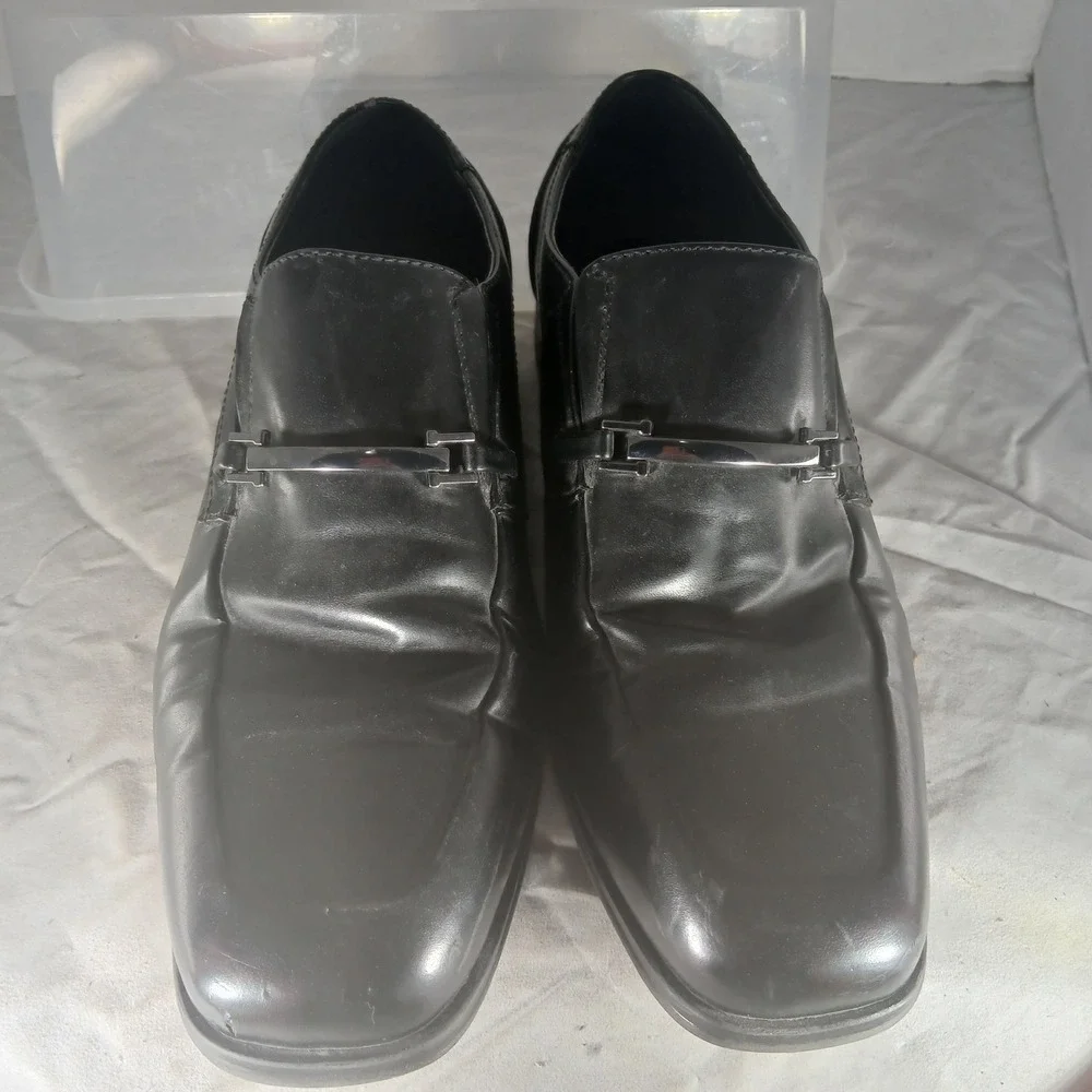 Alfani Nate Black Square‎ Toe Mens Dress Shoes Loafers Size 9W